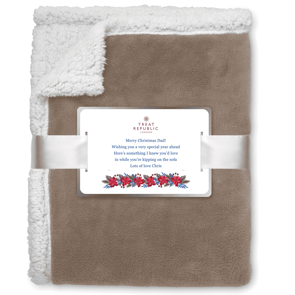 Personalised Sherpa Lined Fleece Blanket