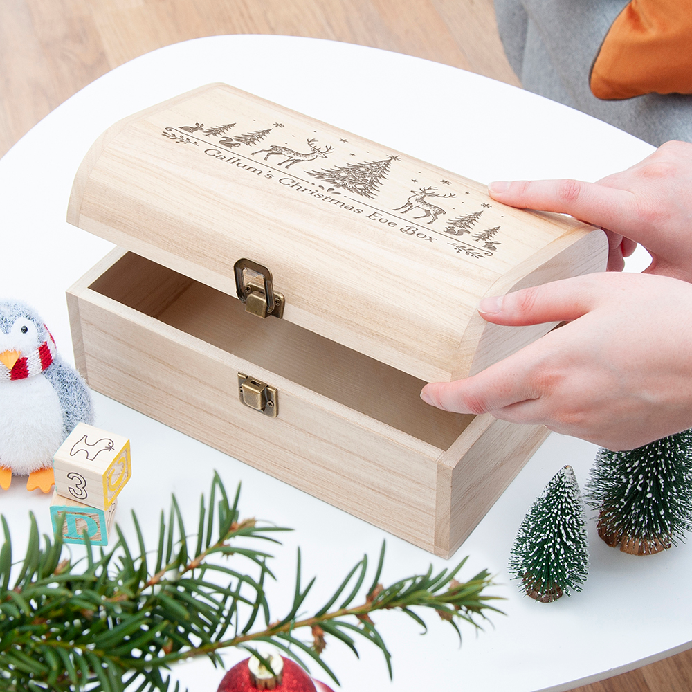Personalised Festive Forest Christmas Keepsake Chest