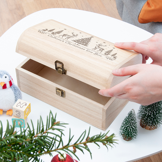 Personalised Festive Forest Christmas Keepsake Chest