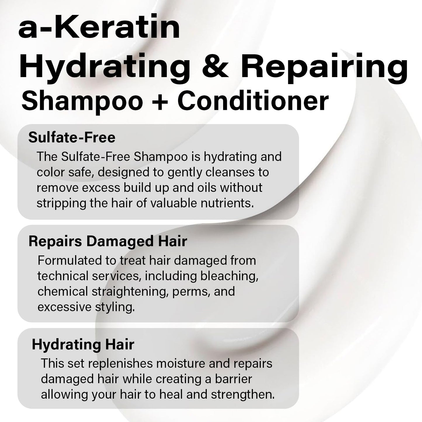 Peter Coppola a-Keratin Hydrating & Repairing Shampoo & Conditioner Duo – Strengthen Damaged Hair (10 oz)
