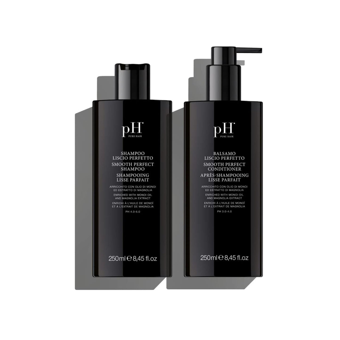 pH PURE HAIR Smoothing Duo – Sulfate-Free Anti-Frizz Shampoo & Conditioner for Dry & Curly Hair