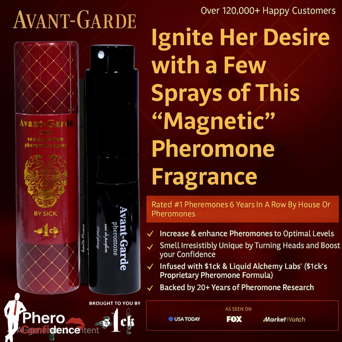 PHERO CONFIDENCE Avant-Grade Pheromone Cologne for Men – USA-Made, Long-Lasting Scent