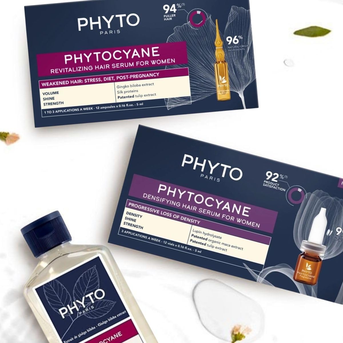 PHYTO PHYTOCYANE Women Invigorating Shampoo – Fortifying Densifying Treatment, 8.45 fl oz