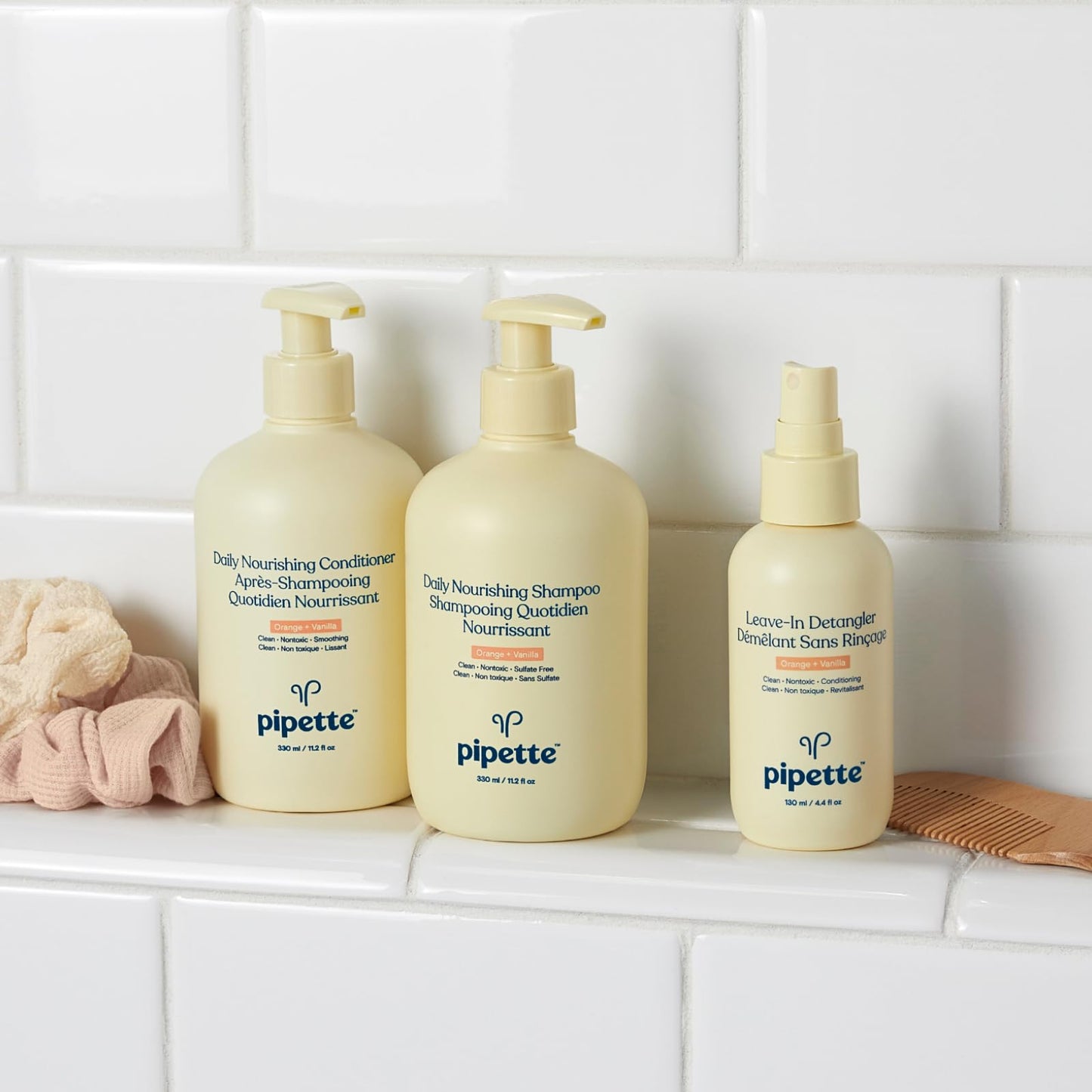 Pipette Daily Nourishing Kids Shampoo & Conditioner Duo — Tear-Free, Sulfate-Free, Hypoallergenic