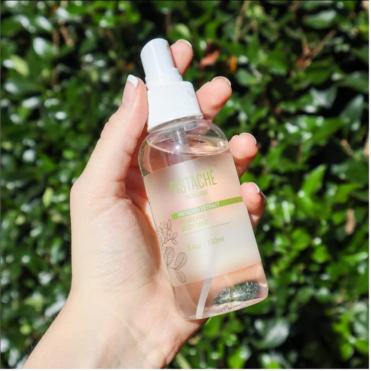 Pistaché Skincare Pistachio Oil Body Mist – Sweet Biscotti Fragrance | Hydrating Body Spray 3.4 oz