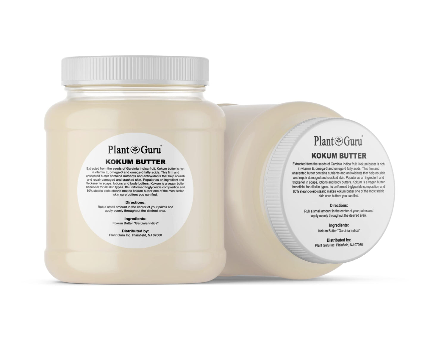 Plant Guru Raw Kokum Butter - 3 lbs Pure Vegan Skin & Hair Moisturizer