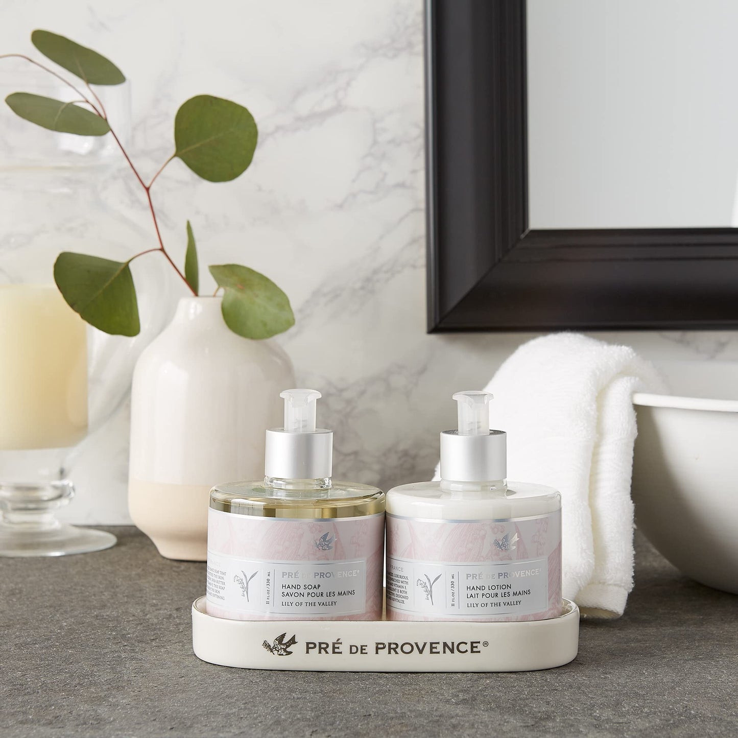 Pre de Provence Lily Valley Hand Soap — Shea Butter, Vitamin E & Glycerin, Softens & Cleanses, 11 oz