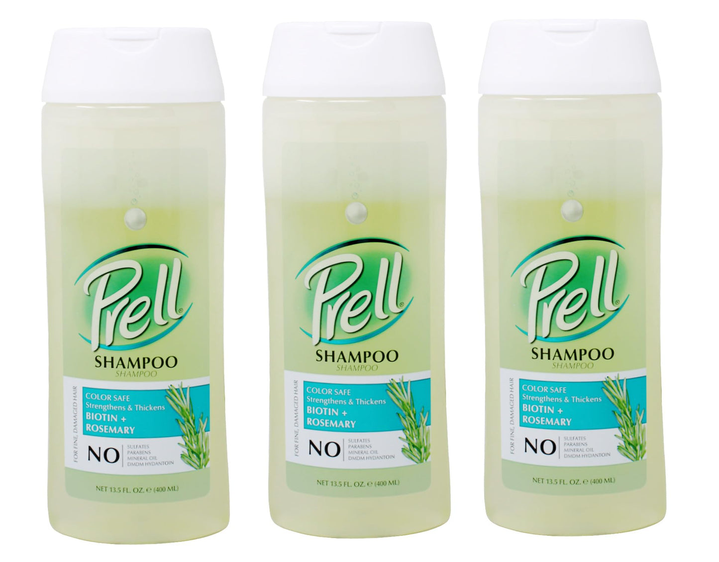Prell Biotin + Rosemary Color-Safe Shampoo for Fine, Damaged Hair — 3-Pack, 13.5 fl oz