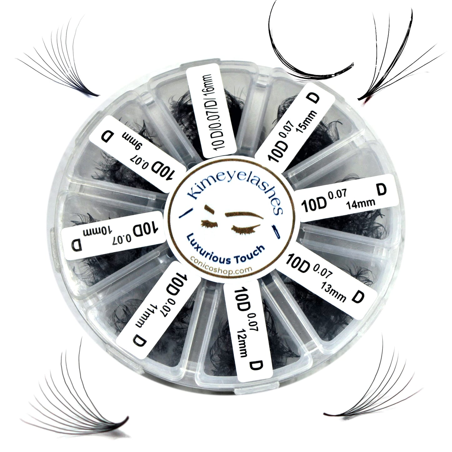 1000 Premade Volume Fans – Mixed 9–16mm, C/D Curl, 0.07mm Loose Fans for Lash Artists