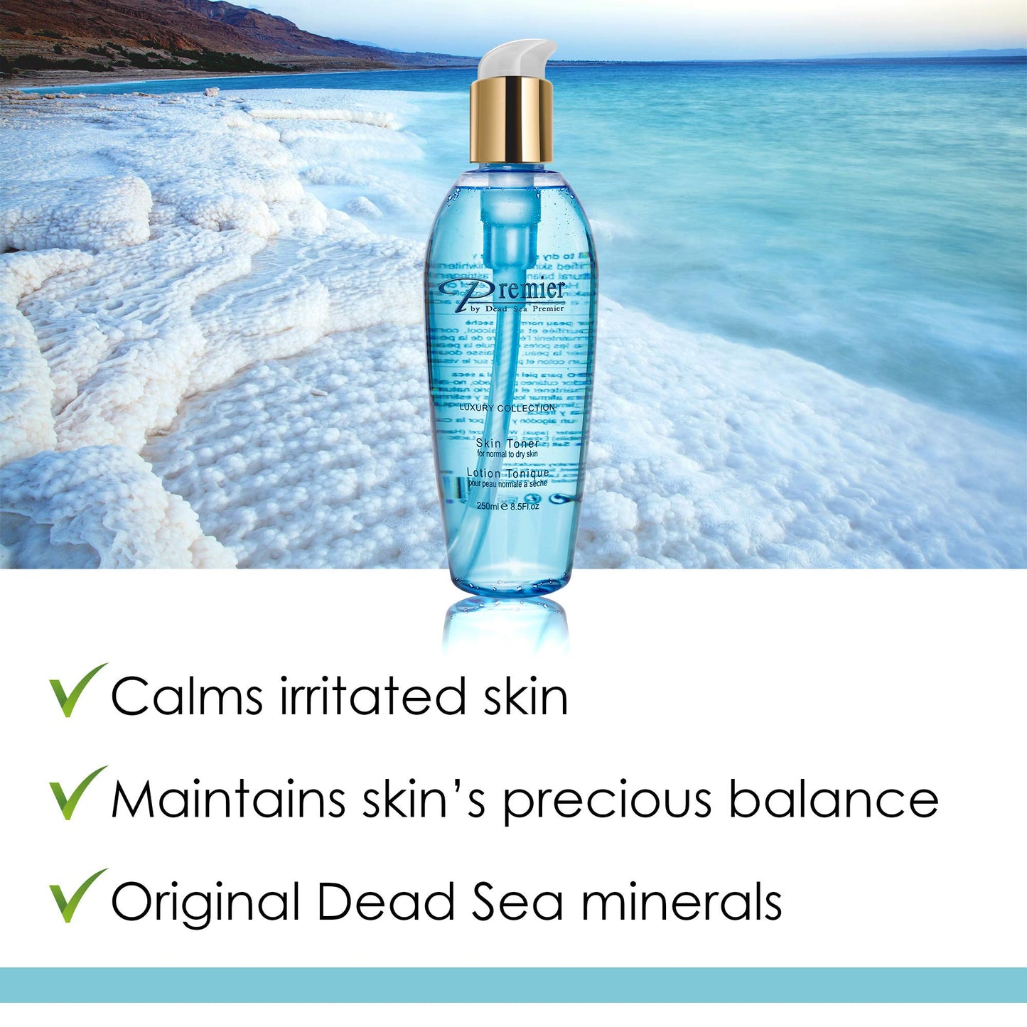 Premier Dead Sea Skin Toner for Normal to Dry Skin | pH 5.5, Alcohol-Free, Gentle & Mineral-Rich