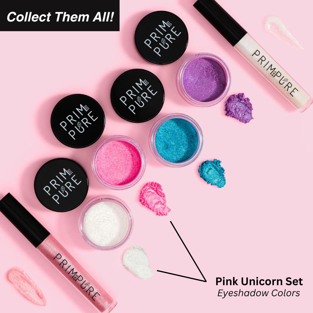 Prim and Pure Mineral Gift Set with Unicorn Mirror – Perfect for Play Dates & Birthdays (Pink)