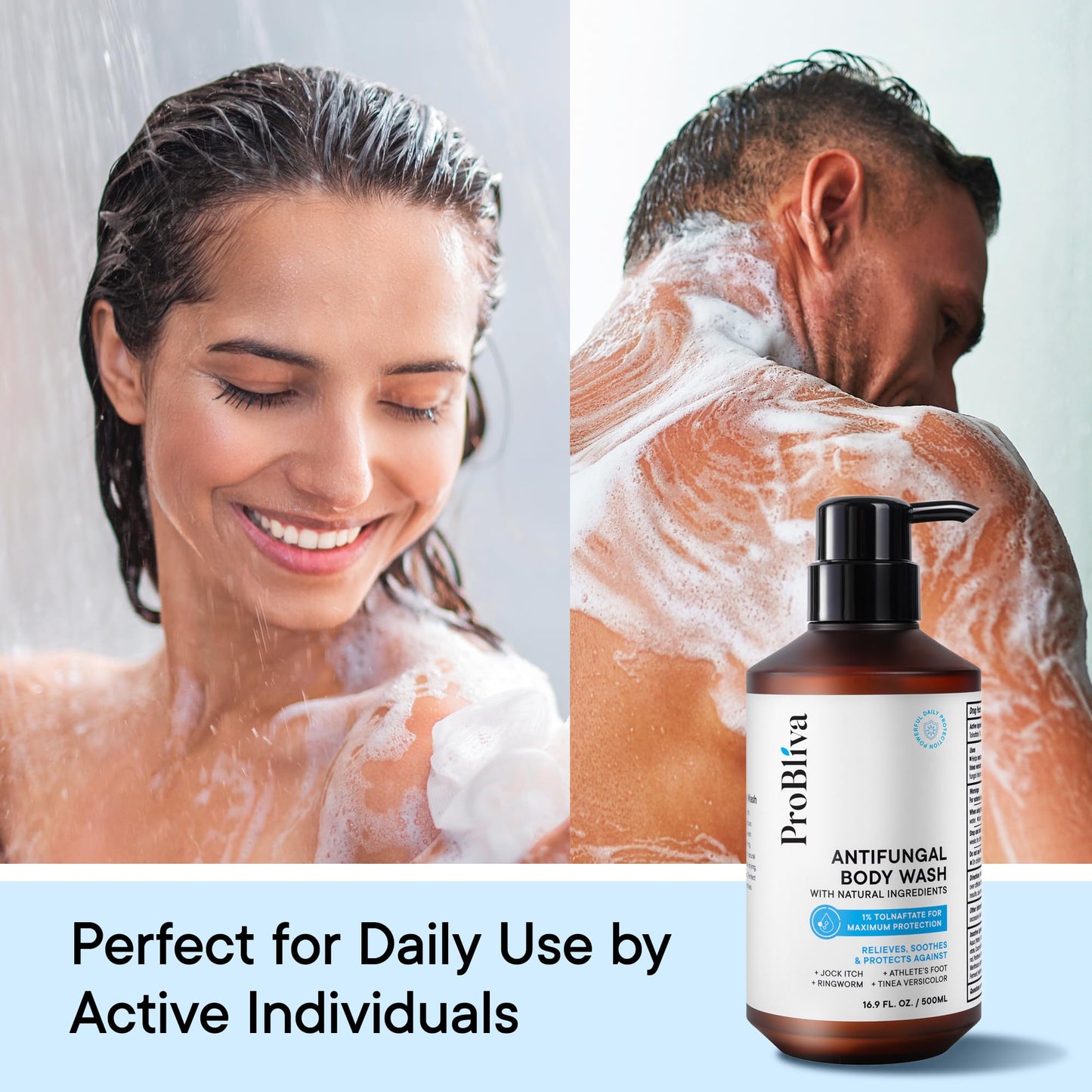 Probiva Antifungal Body Wash with Tolnaftate 1% & Tea Tree Oil | Ringworm, Jock Itch & Foot Odor