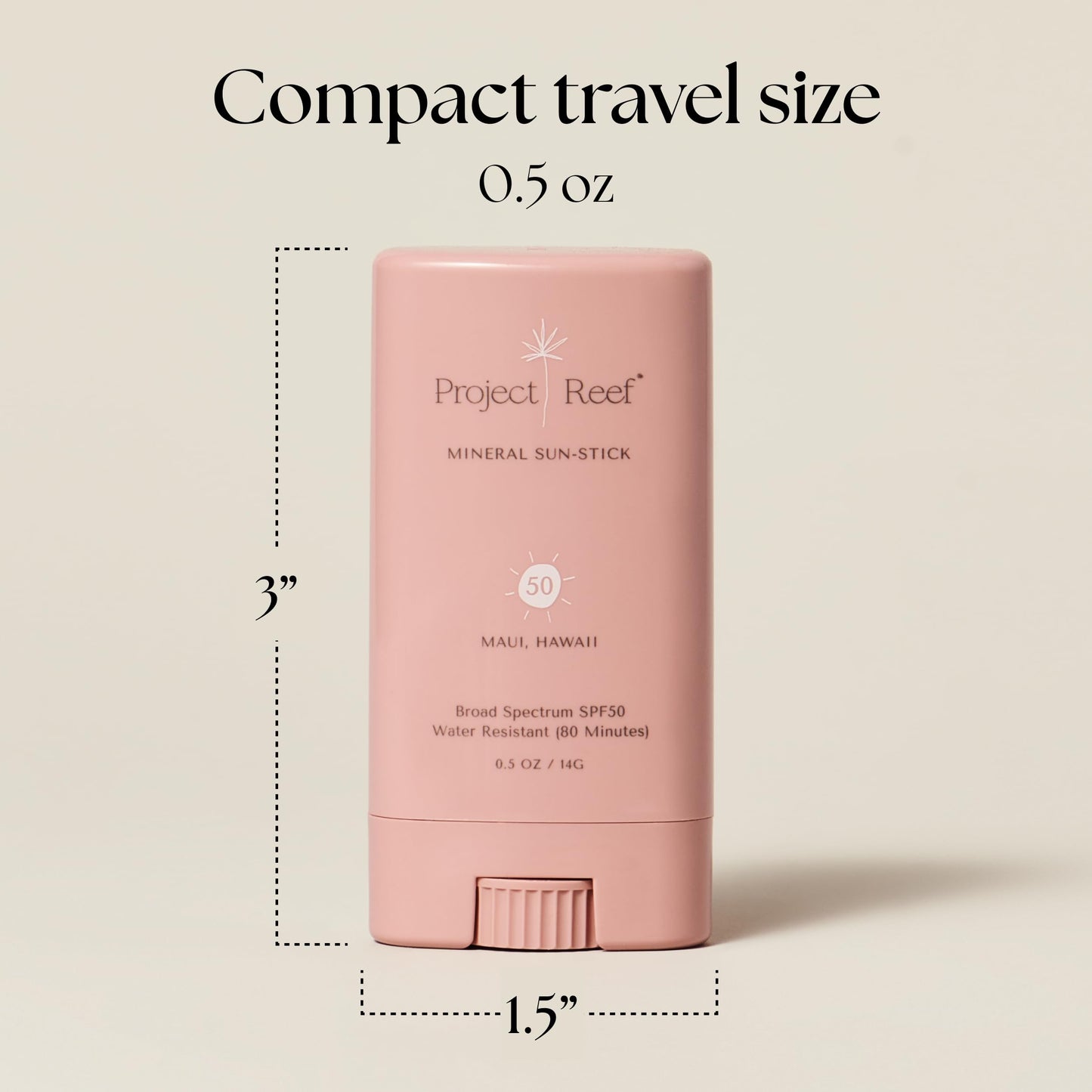 Project Reef SPF 50 Mineral Sunscreen Stick – Compact, Reef-Safe, Hawaii Act 104 Compliant, Vegan, 0.5 oz