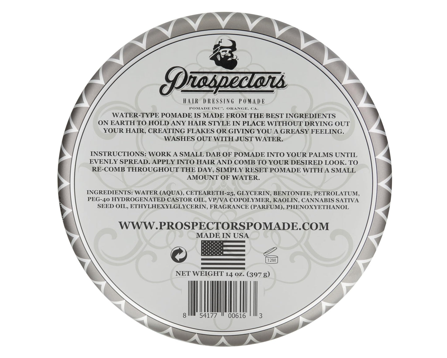 PROSPECTORS Coal Mine Matte Clay Pomade - 14 oz Tin | Natural Look, Medium Hold