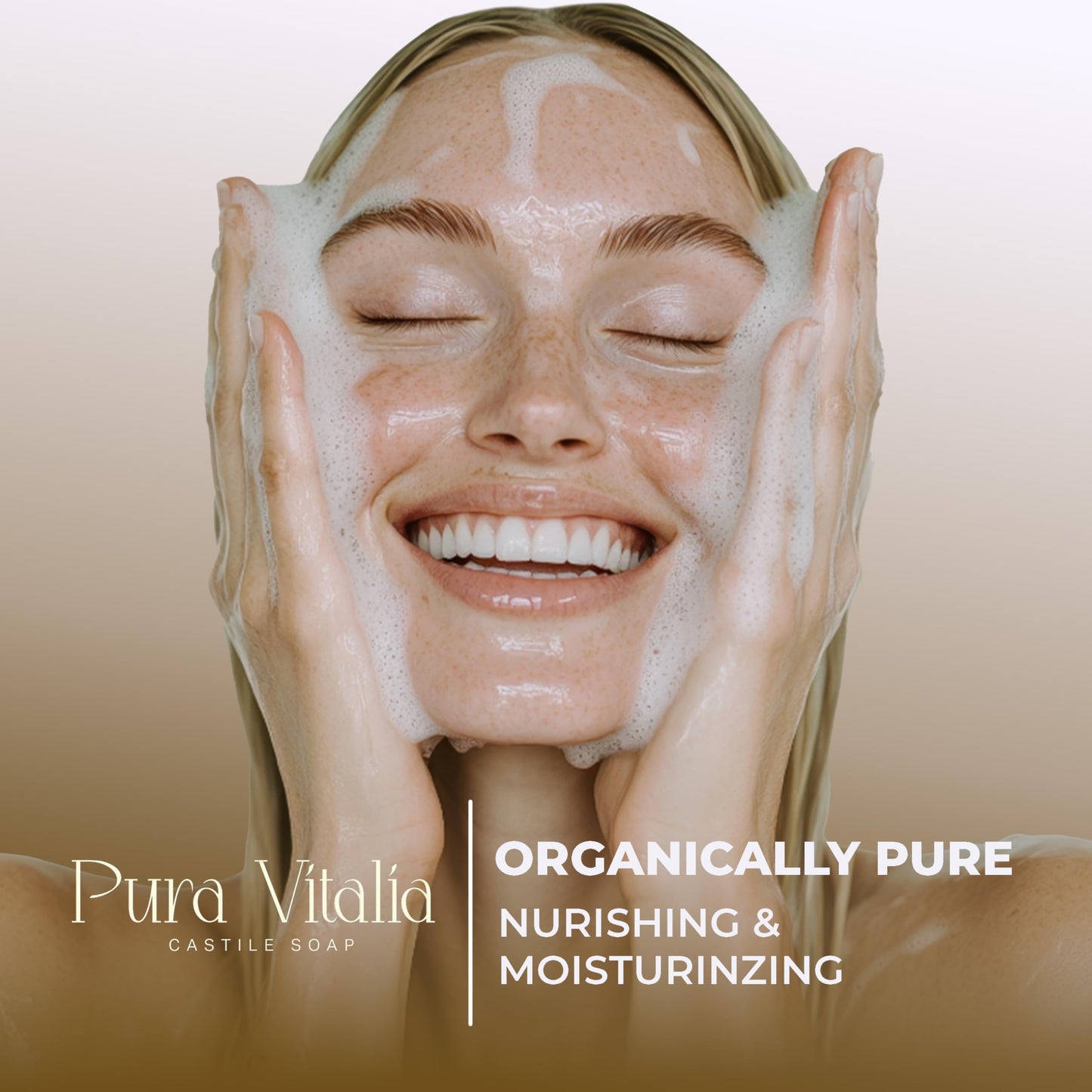 Pura Vitalia Peppermint Organic Castile Soap | Gentle Body Wash for Face & Hands | Palm Oil Free & Vegan | 32 oz
