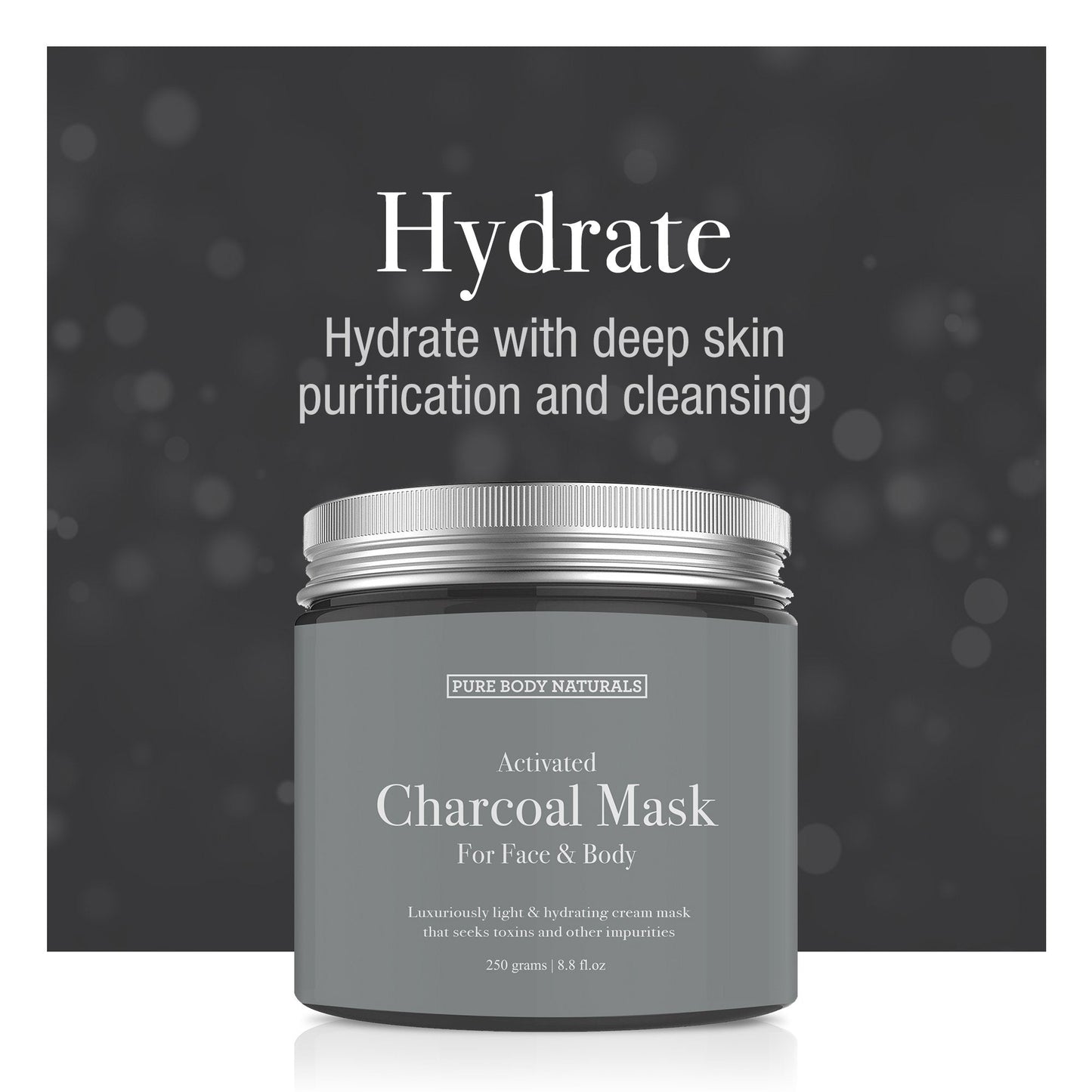 Pure Body Naturals Face Mask Gift Set – Dead Sea Mud, Charcoal & Bentonite Masks