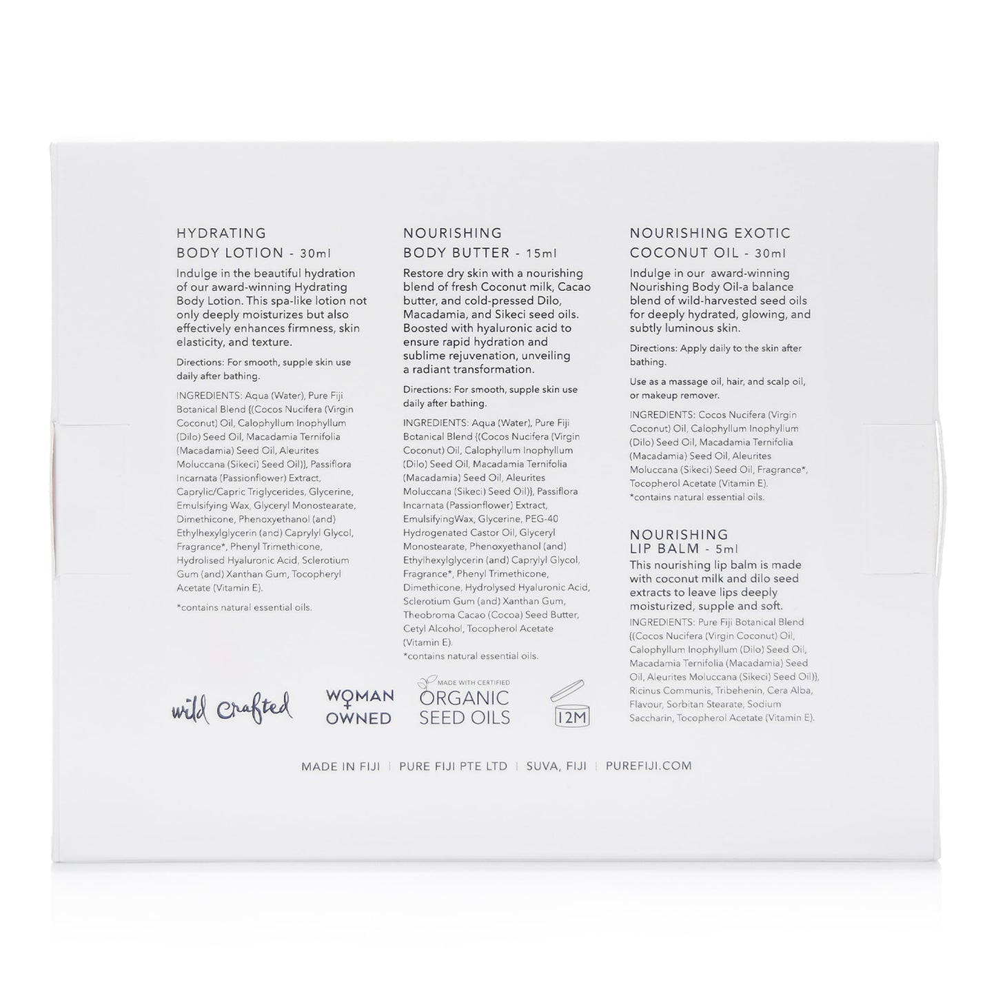 Pure Fiji Hydrate & Nourish Gift Set – 4 in 1 Skin Care Collection