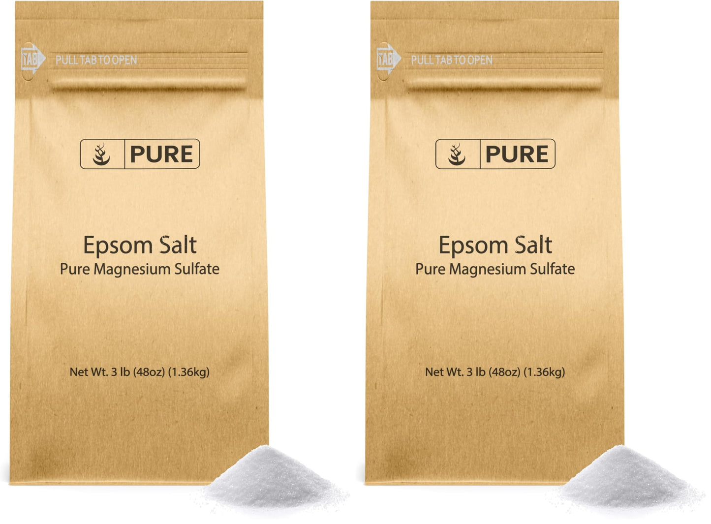Pure Original Ingredients Epsom Salt 3 lb Pack of 2 | Pure Magnesium Sulfate for Bathing & Soaking