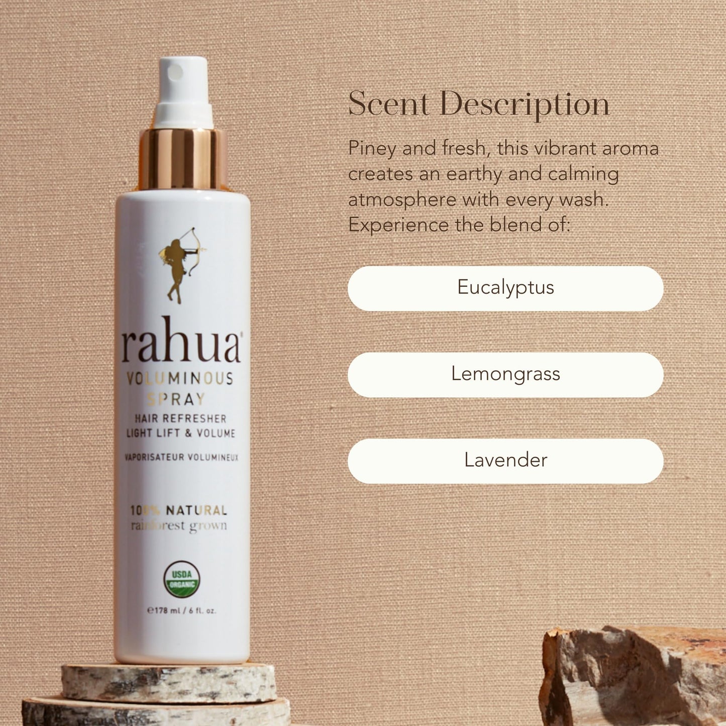Rahua Voluminous Spray – Lightweight Vegan Texture for Fine to Medium Hair | Lemongrass & Citrus | 6 fl oz