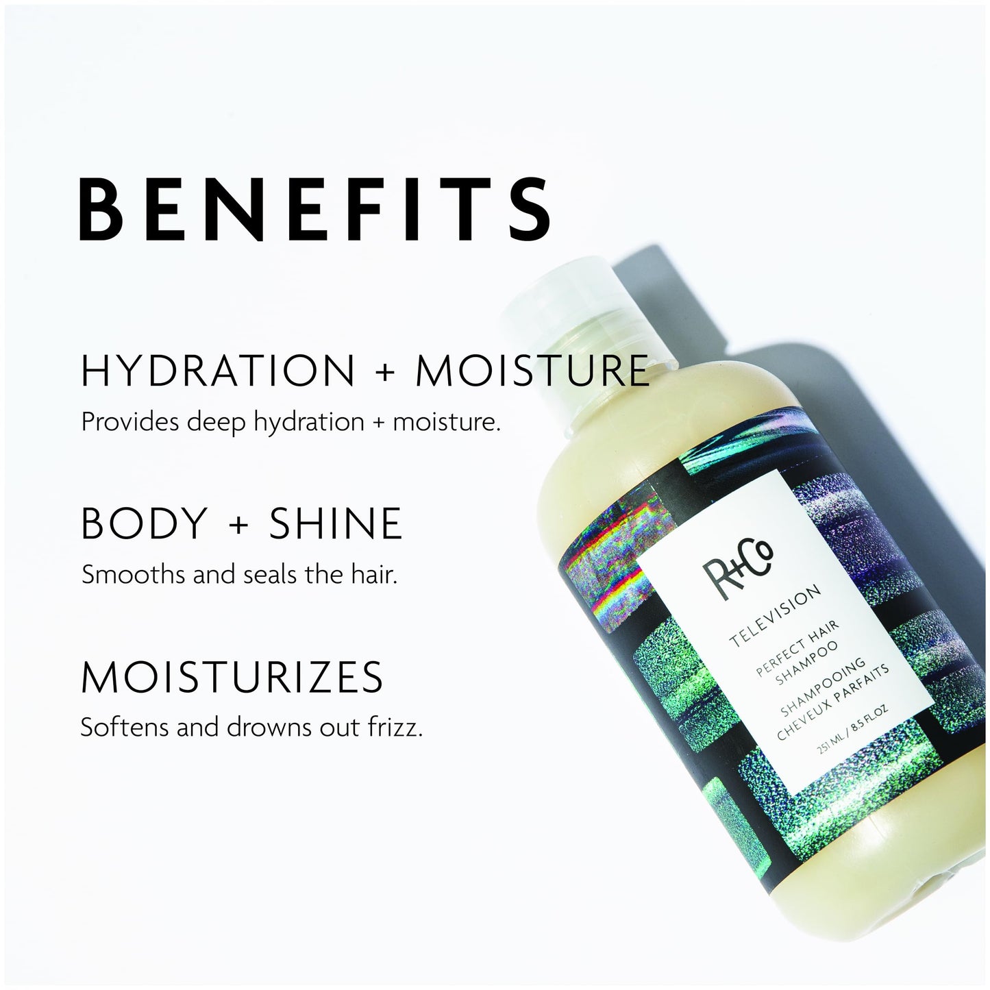R+Co Television Perfect Hair Shampoo – All Hair Types, Vegan & Cruelty-Free