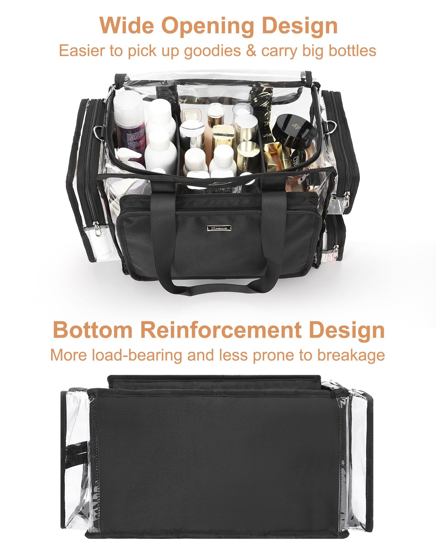 Relavel Clear Makeup Bag Extra Large – Makeup Artist Kit, Transparent Storage Organizer for Travel