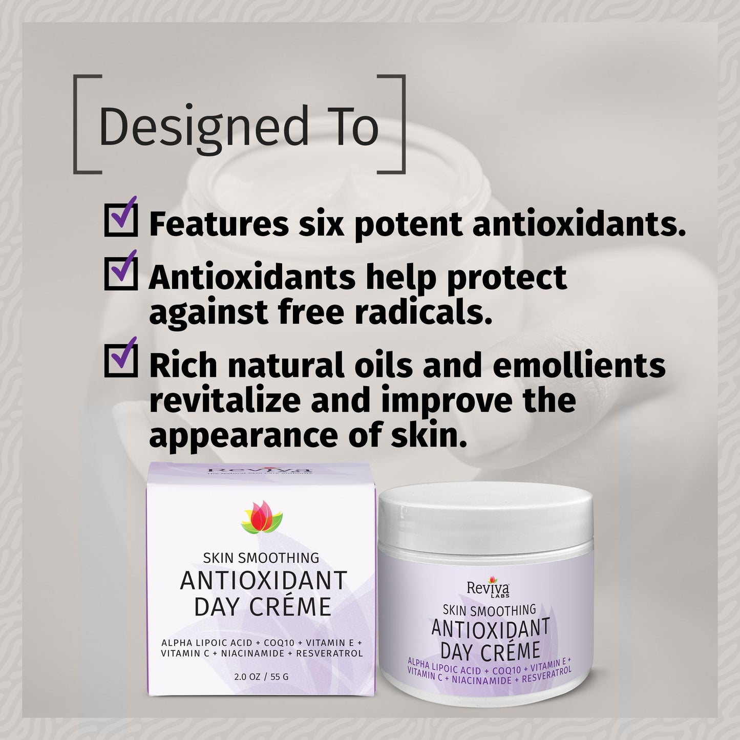 REVIVA LABS Skin Smoothing Antioxidant Day Creme – Antioxidant Day Cream