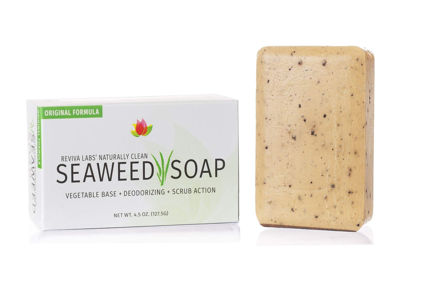 Reviva Seaweed Soap 6 Pack – Organic Exfoliating Bar for Face & Body | Made in USA