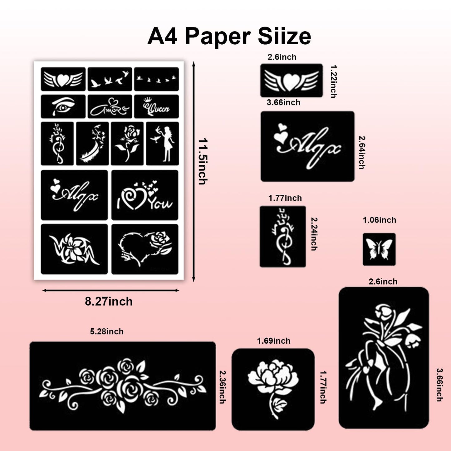 RFENLY Temporary Tattoos Markers – 36 Colors, 612 Stencils, Dual-End Pens