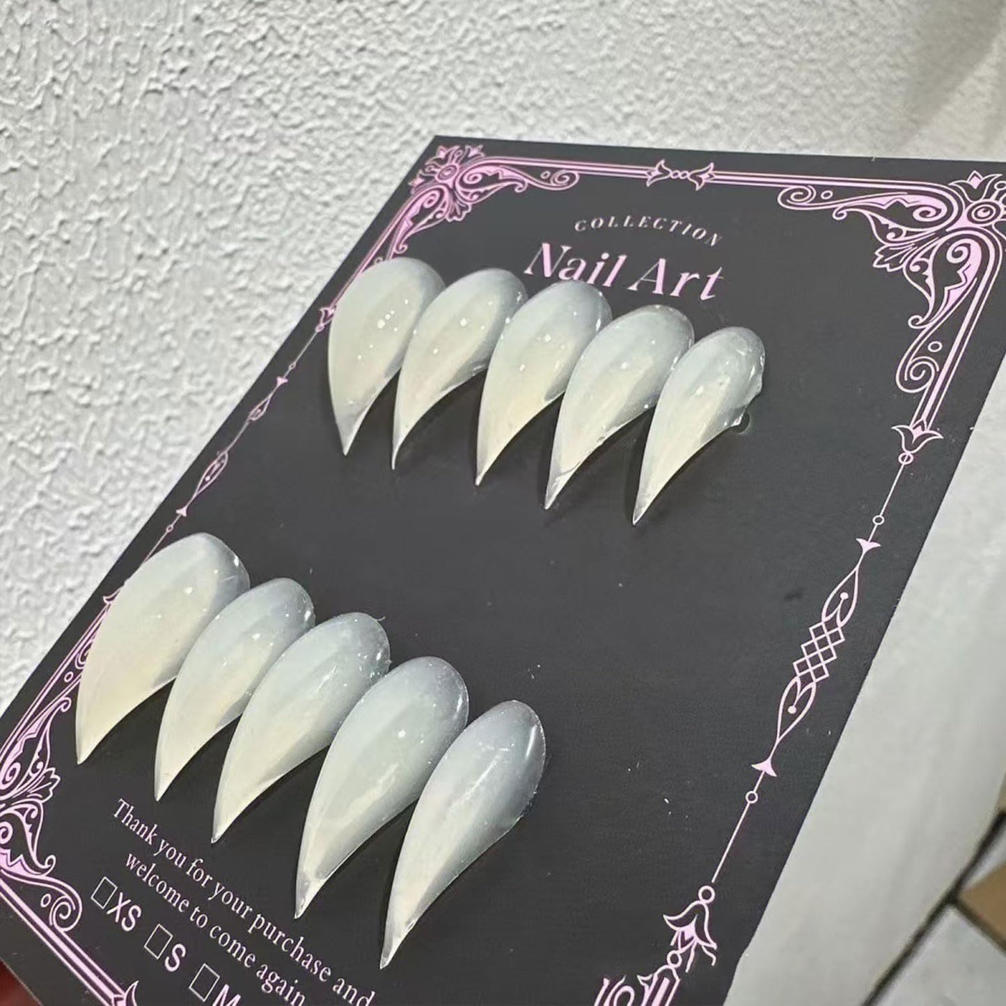 RIICFDD Halloween Press On Nails – 24 Pcs Box | Dragon Claw & Eagle Claw Design Short Curved Stiletto Goth Nails
