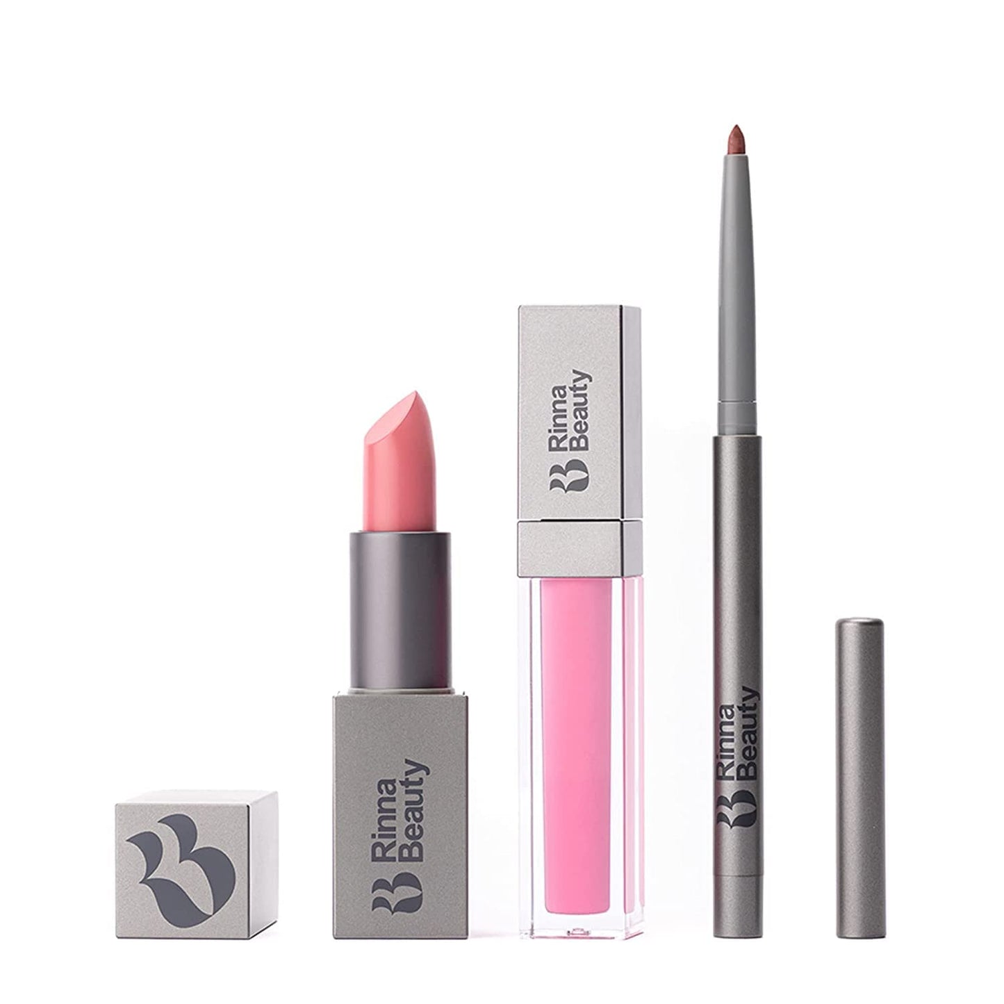 Rinna Beauty Icon Lip Kit - Pinky | All-in-One Lip Kit (Lipstick, Gloss, Lip Liner) - Vegan & Cruelty-Free
