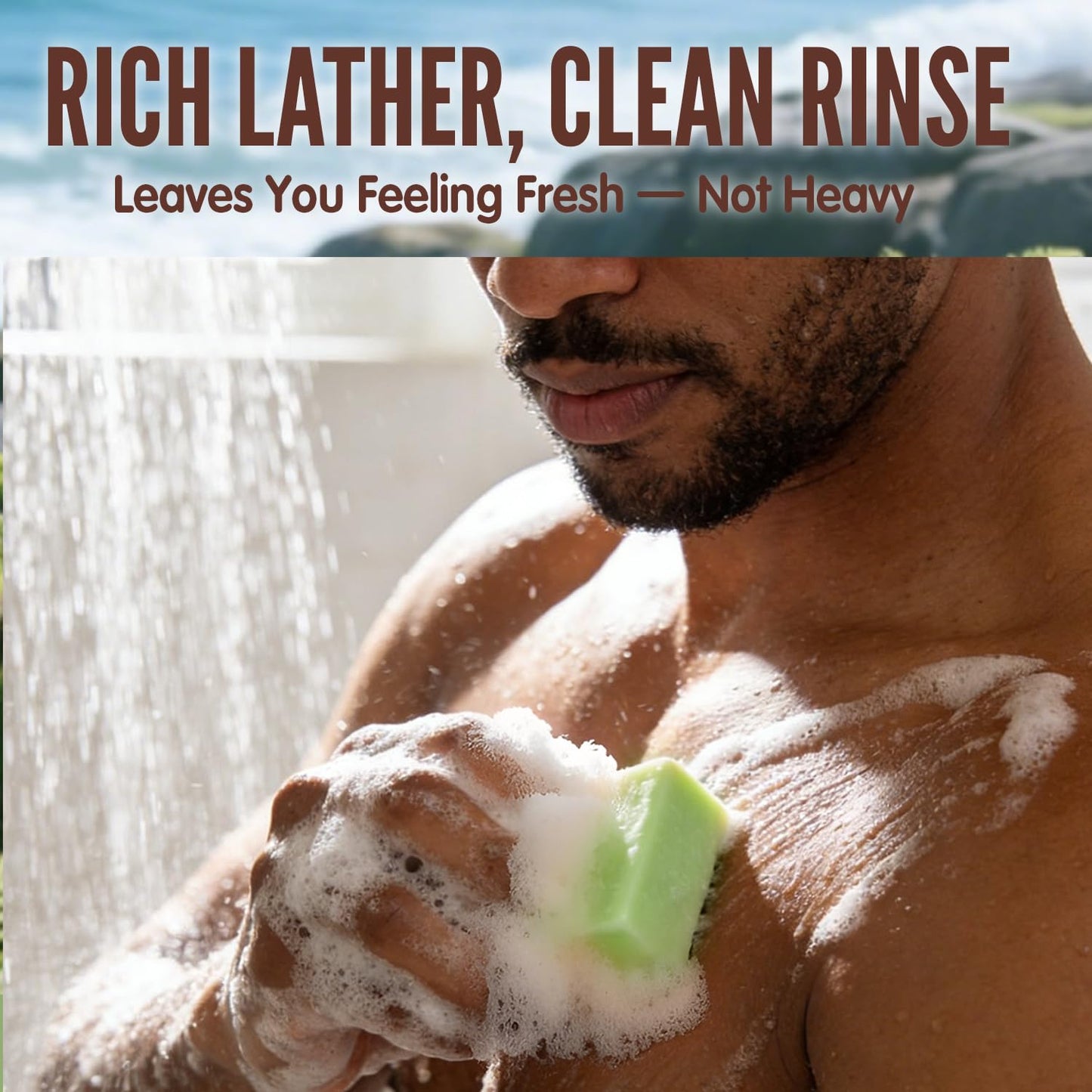 Rinse & Robust Men’s Natural Bar Soap – 6-Pack (5.3 oz each) – Fresh Subtle Scents for Face, Body & Hands