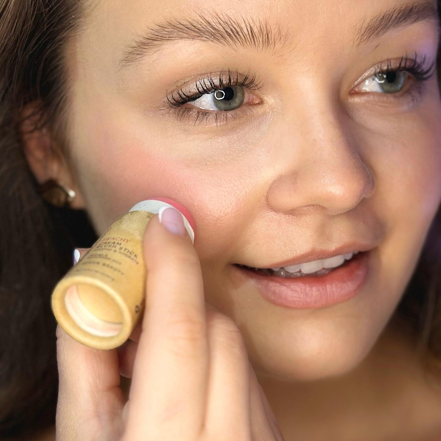 River Organics Vegan Blush Stick – Hydrating Multi-Use Peachy Cream Blush, 0.50 oz, Plastic-Free