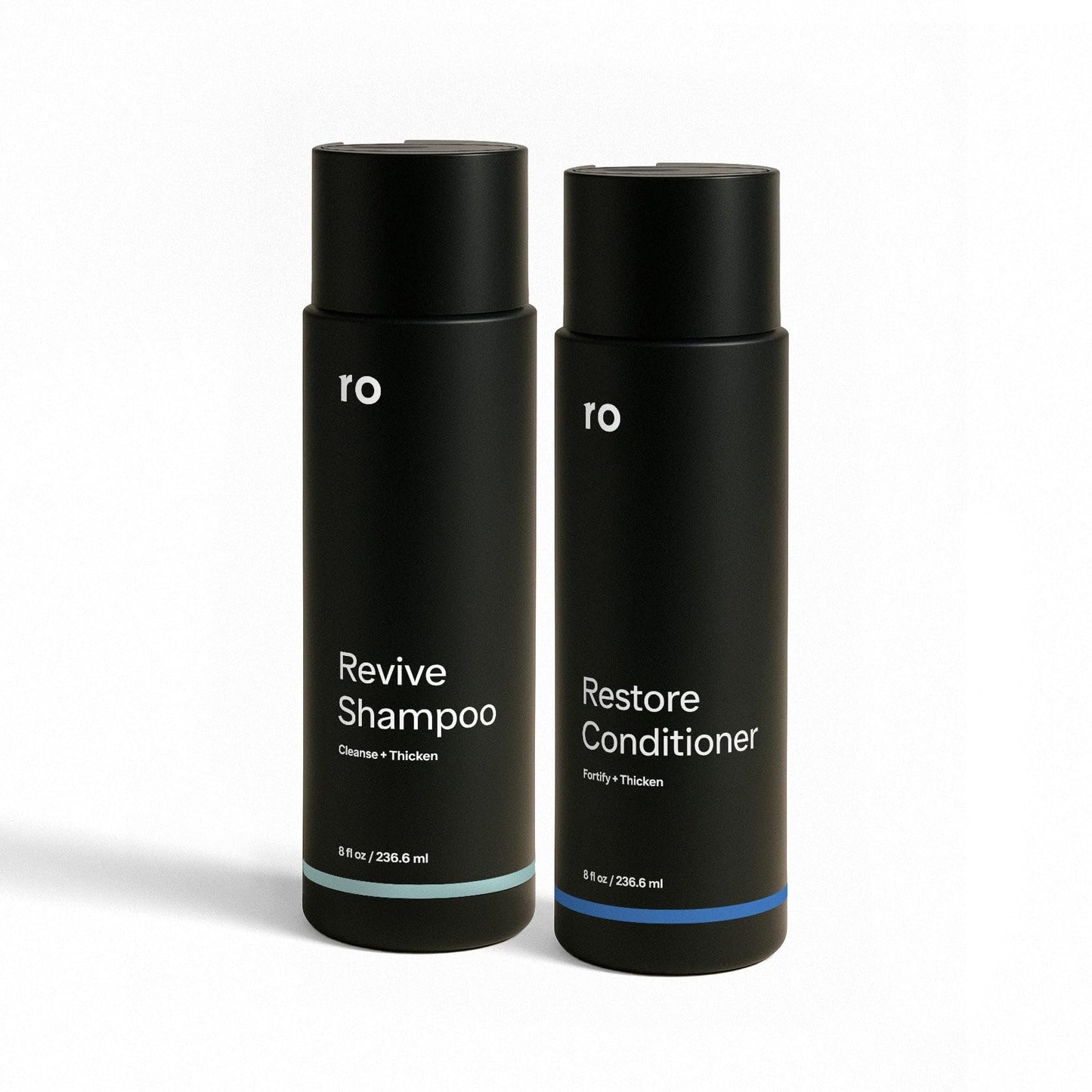 Ro Men's Revive Shampoo & Restore Conditioner Duo | Exfoliate, Clarify, Fortify & Moisturize for Thicker-Looking Hair | Sulfate, Paraben & Phthalate Free | 8 fl oz (Pack of 2)
