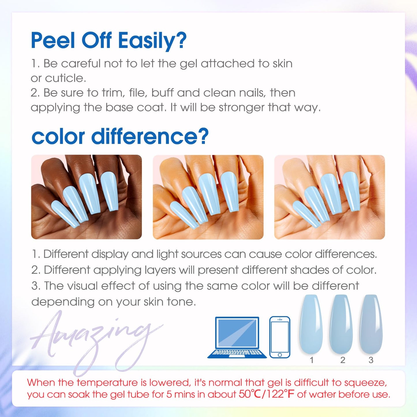 ROSALIND Poly Nail Gel Kit – 24 Neon Colors Starter Set with Mini UV Lamp & Accessories