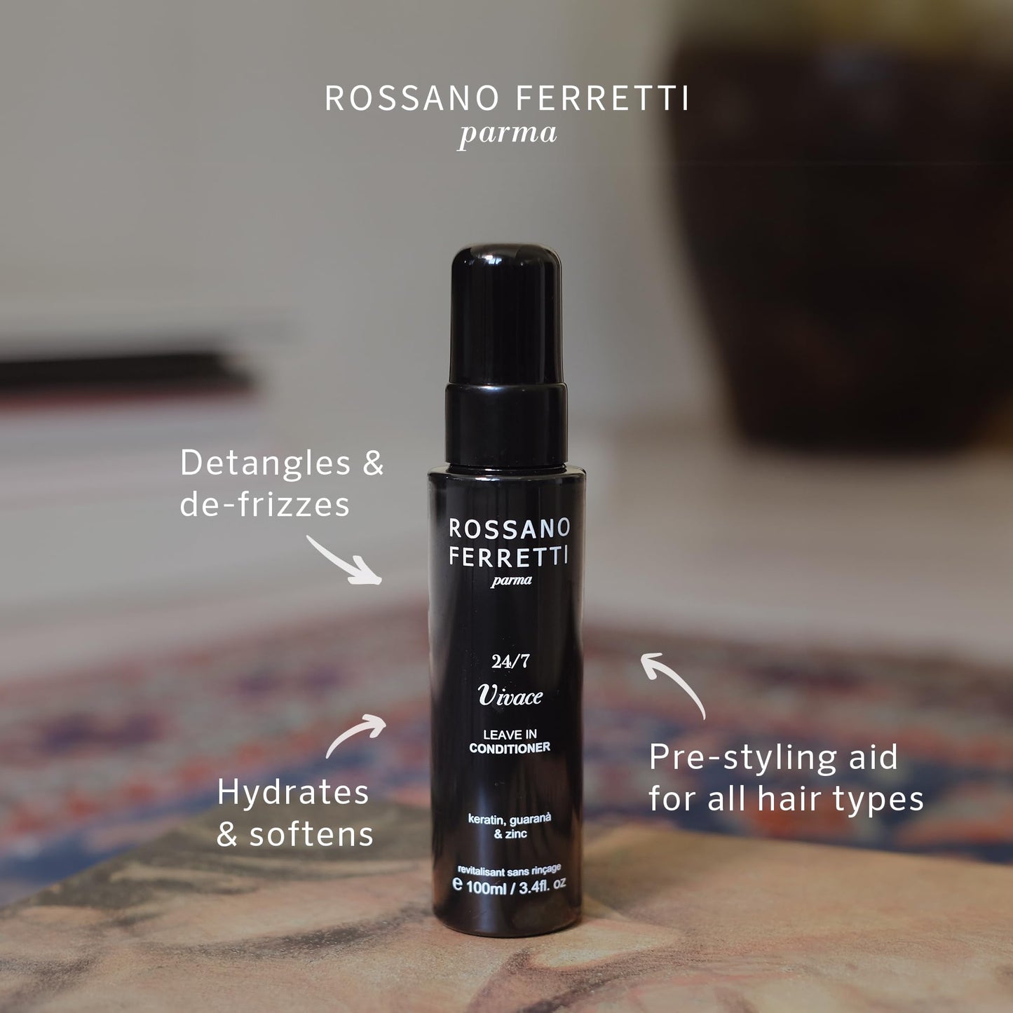 Rossano Ferretti Vivace Leave-In Conditioner Spray | Hydration, Detangling & Frizz Control | Keratin | Vegan Luxury