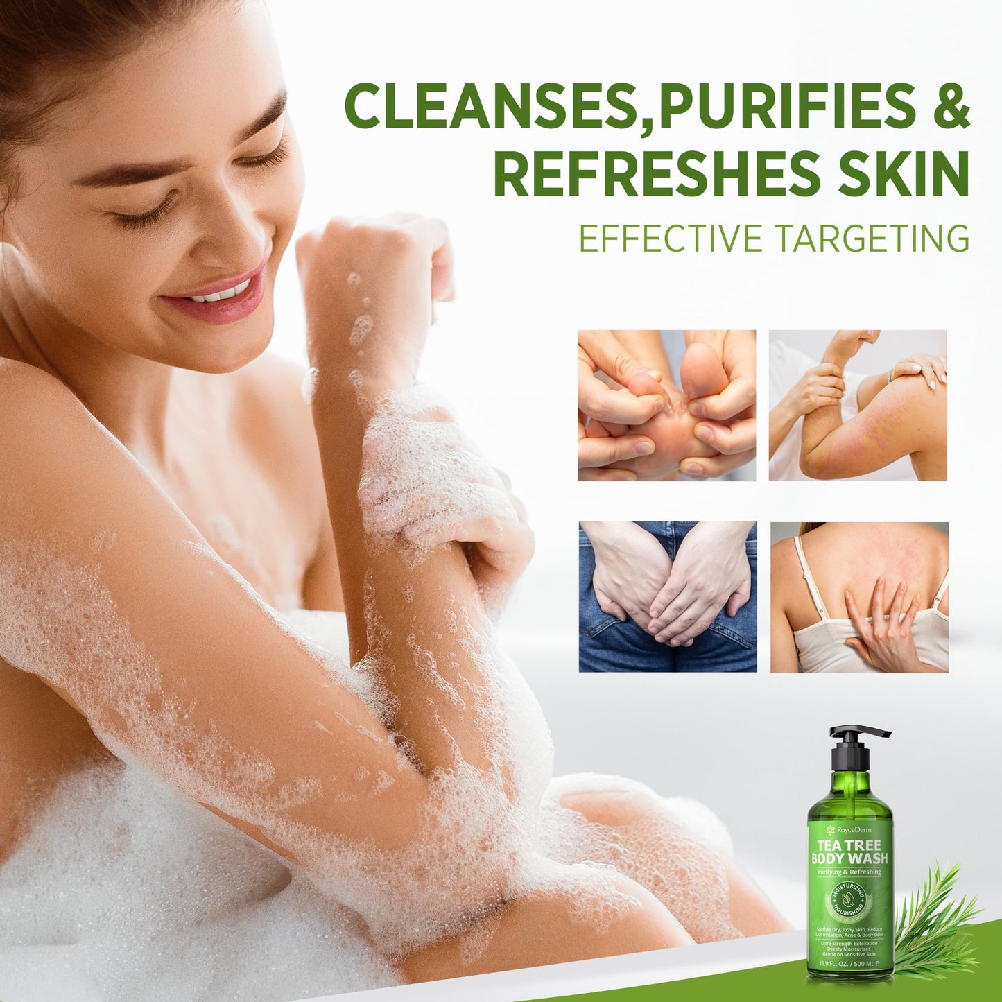 RoyceDerm Tea Tree Body Wash & Soap Set – Refreshing Cleanse with Tea Tree & Wormwood