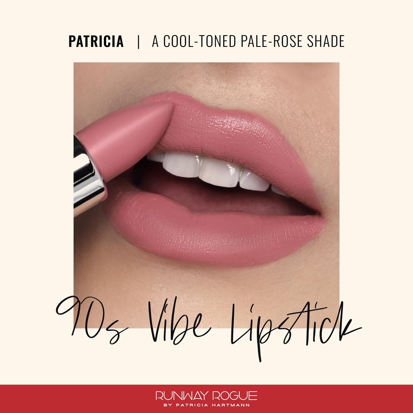 Runway Rogue 90s Vibe Lipstick in Patricia — Moisturizing Matte Pale-Rose
