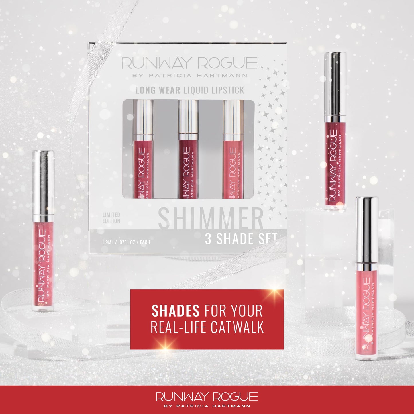 Runway Rogue Try Me x 3 Mini Long Wear Lipstick Set, Melrose Trio – Boss Babe, Call Back, Trophy Wife