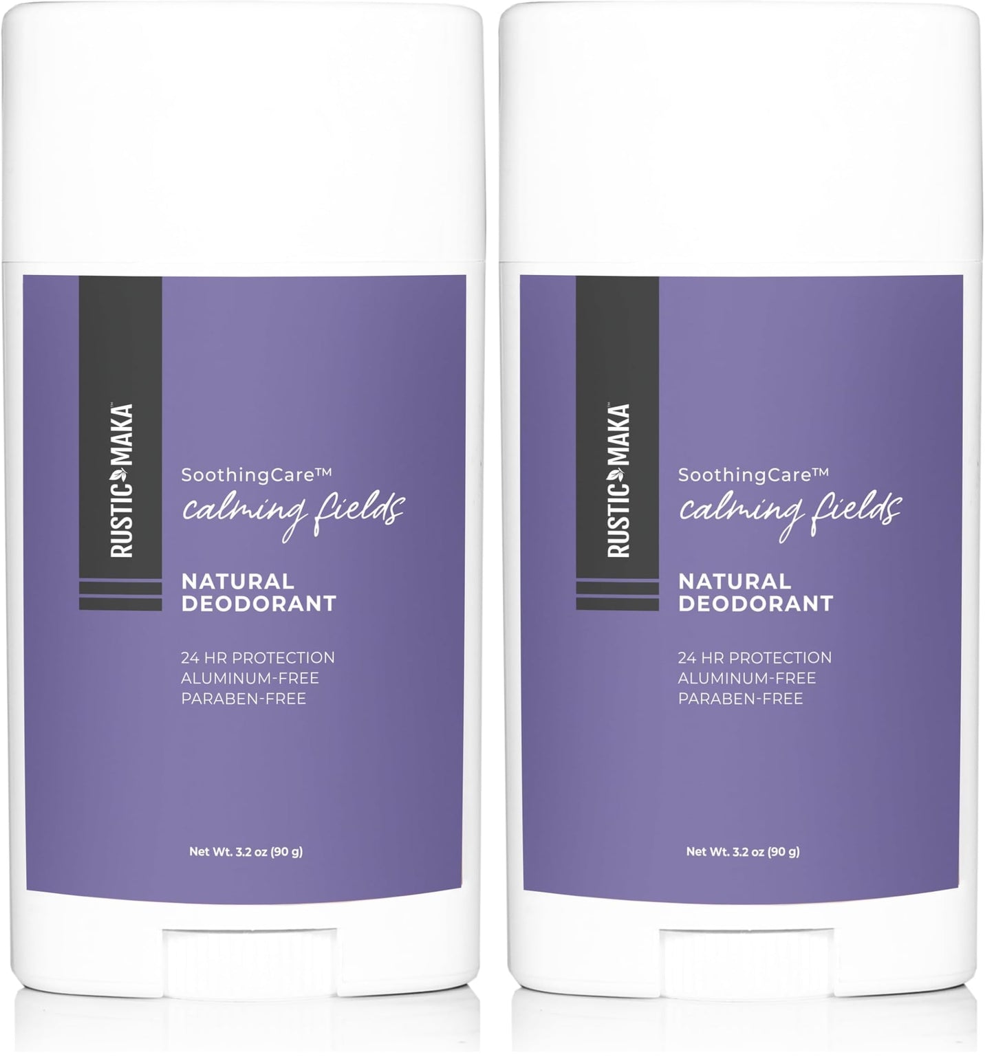 Rustic MAKA Natural Deodorant – Calming Fields | Aluminum-Free, Paraben-Free, Baking Soda-Free | Lavender + Mint | Cruelty-Free | Pack of 2