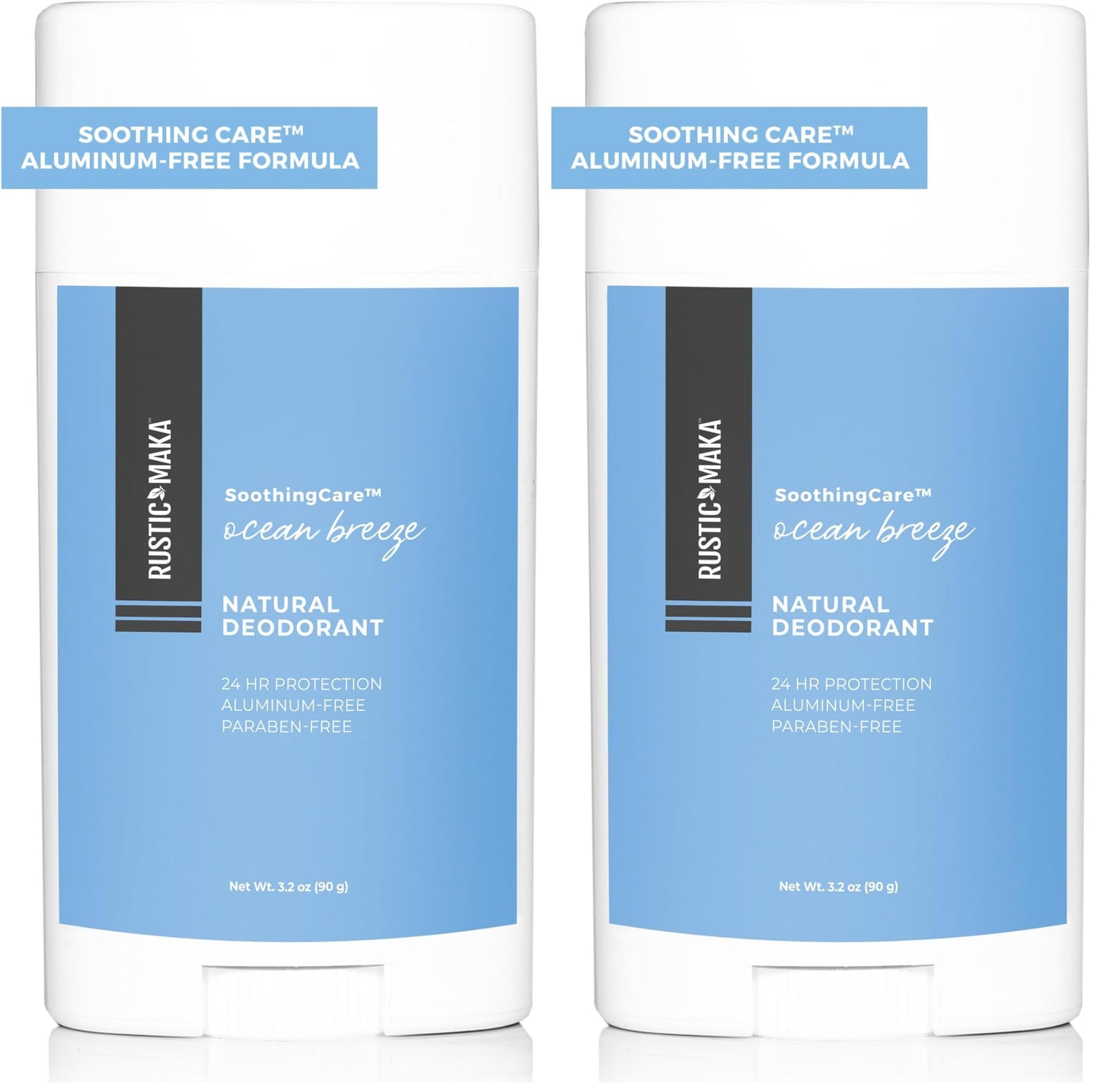 Rustic Maka Ocean Breeze Natural Deodorant for Women – Aluminum, Paraben & Baking Soda Free (Pack of 2)