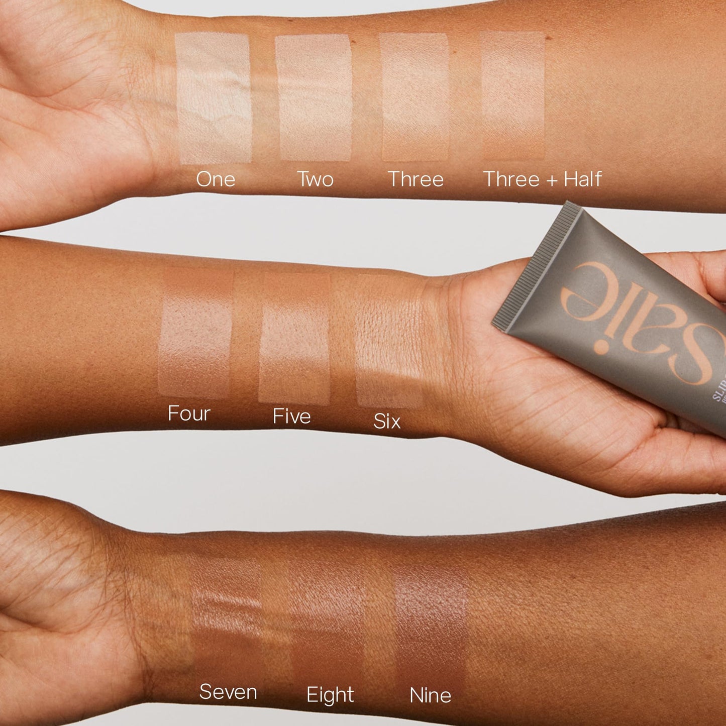 Saie Slip Tint SPF 35 Tinted Moisturizer – Light Coverage + Glowy Skin Tint (Shade Three + Half)