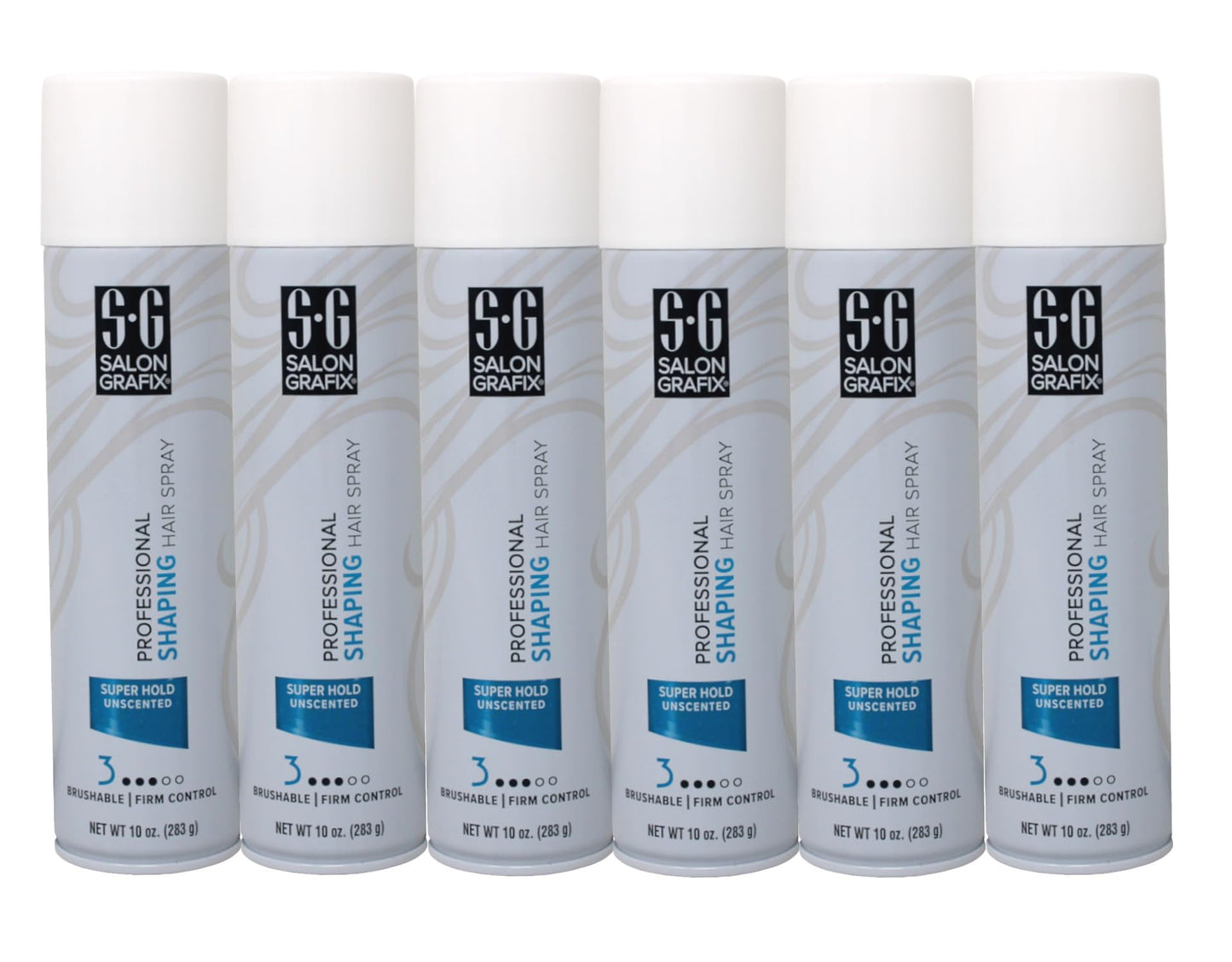 Salon Grafix Shaping Hair Spray Super Hold Unscented 10 oz — Pack of 6