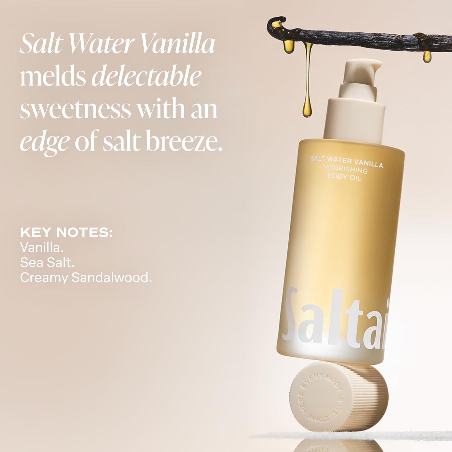 Saltair Body Oil - Luxurious Salt Water Vanilla After Shower & Bath Oil | Non-Greasy Moisturizer 4oz Pump