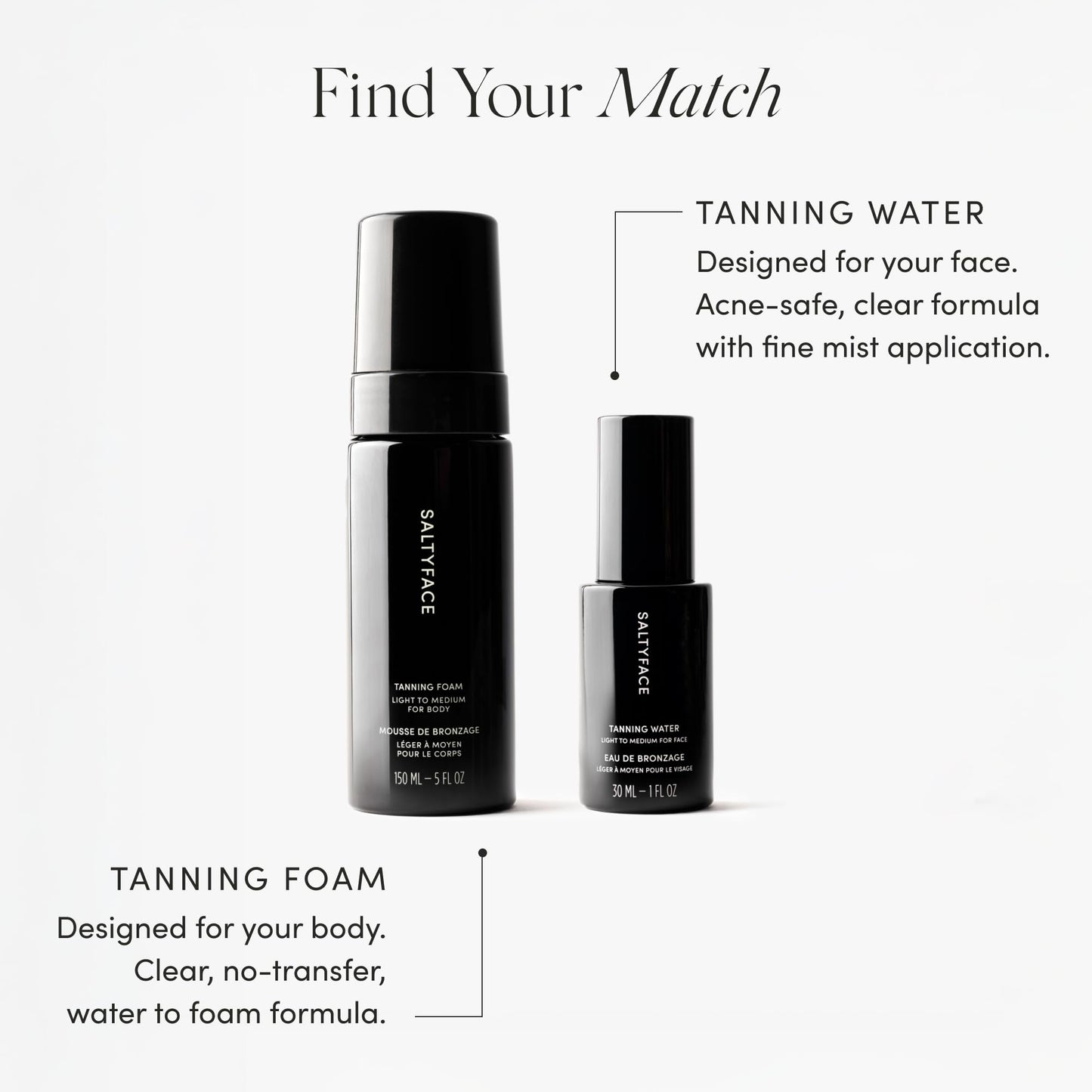 Saltyface Tanning Water (Light to Medium) – Oil-Free, Fragrance-Free Self Tanner for Face, Neck, Ears, Chest