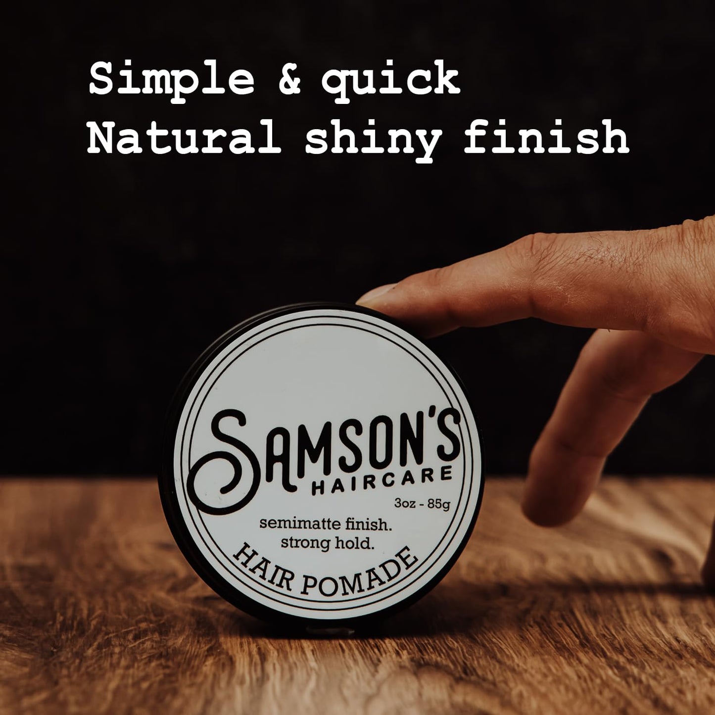 SAMSON'S HAIRCARE Pomade — All-Day Hold, Water-Based, Natural Shine (3 oz)