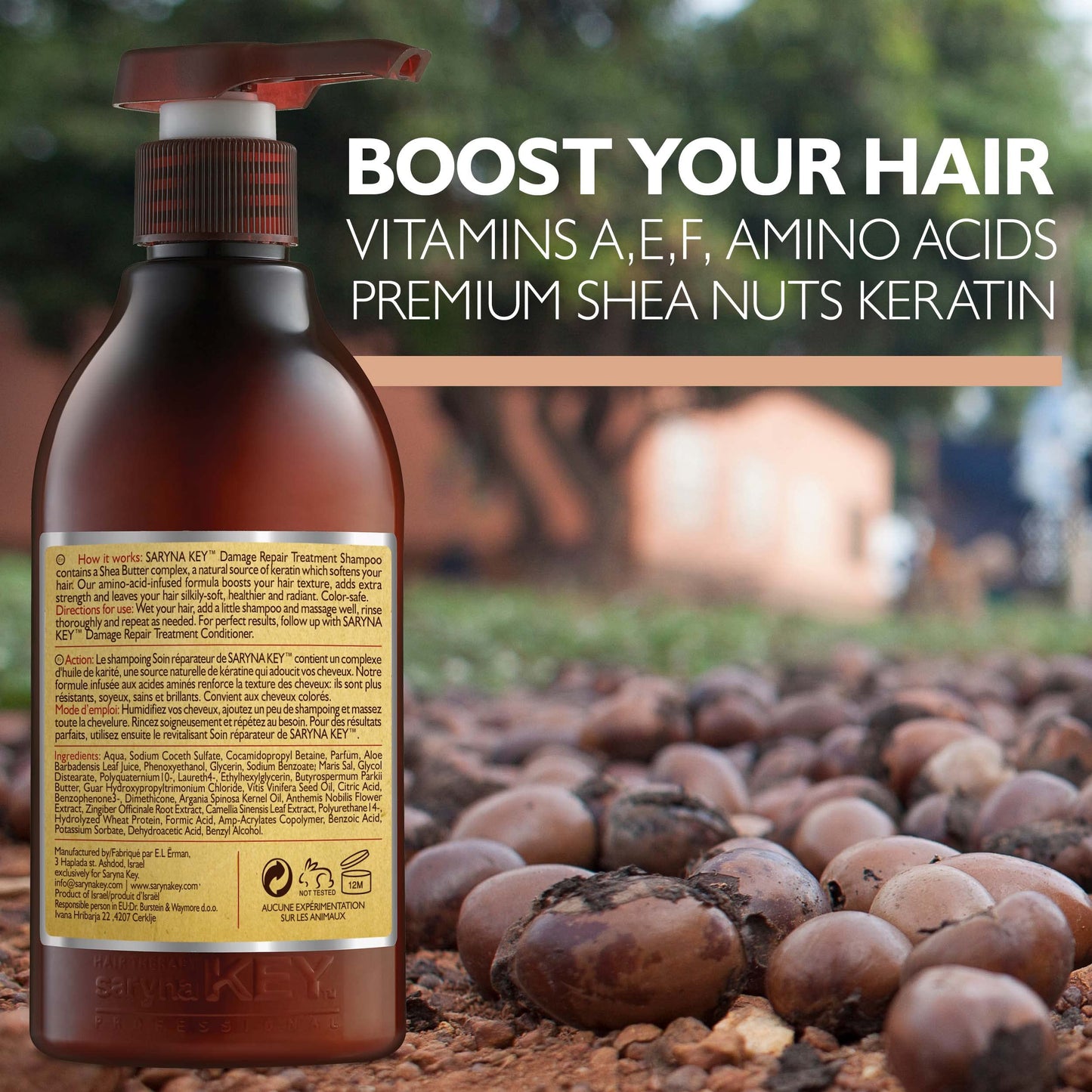 Saryna Key Damage Repair Light Shampoo – 300ml | Shea Butter for Dry, Frizzy Hair