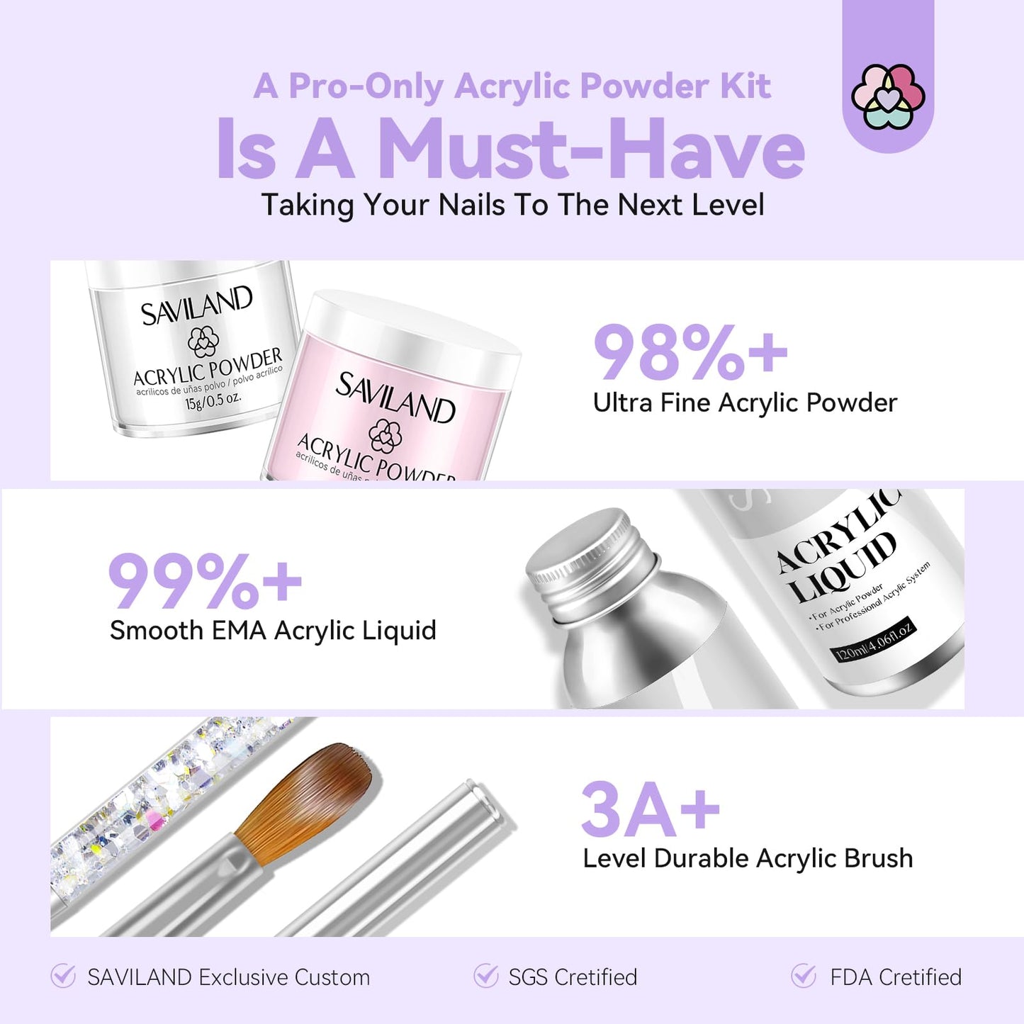 SAVILAND Acrylic Nail Kit with Drill – Professional DIY Salon Set