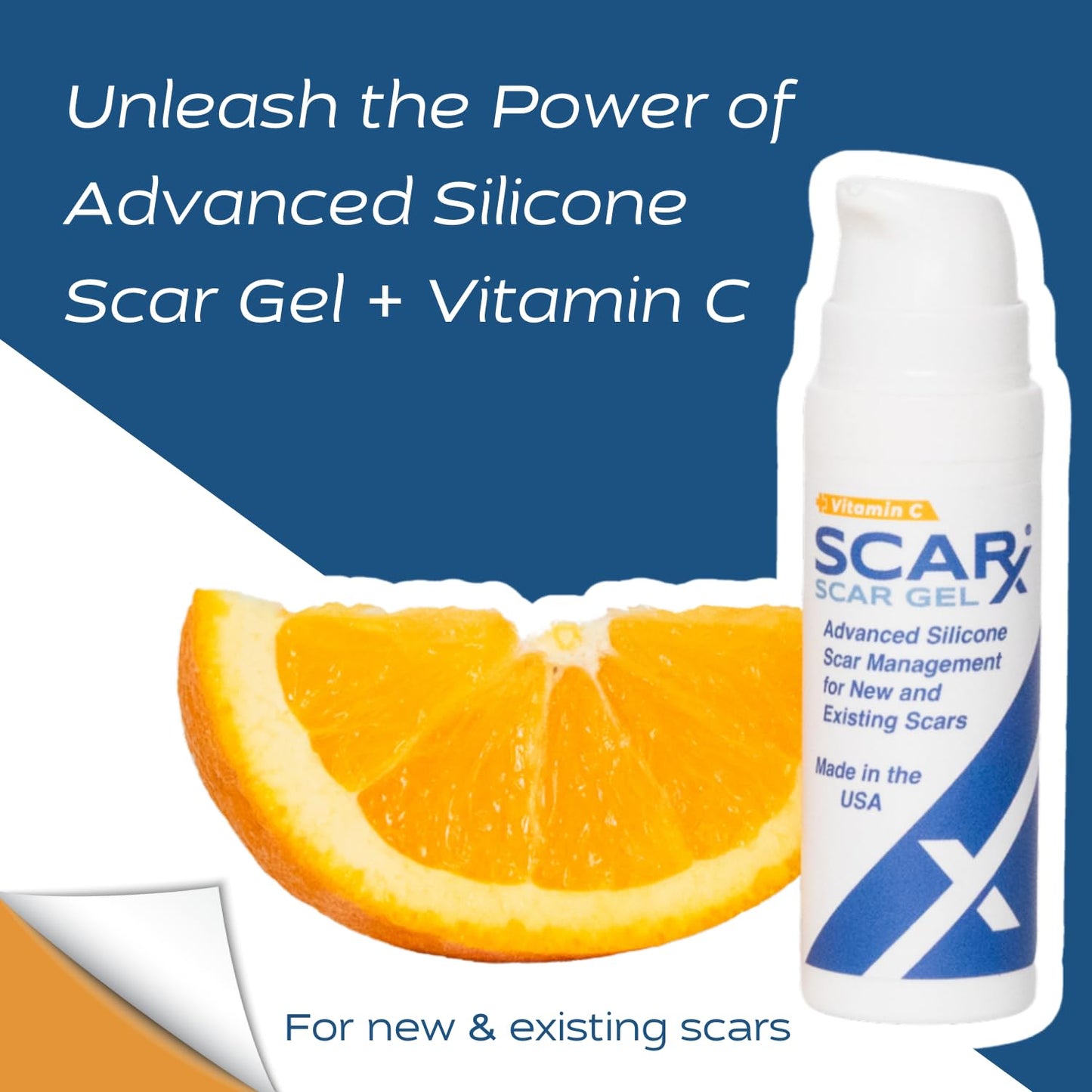 Scarx Silicone Scar Gel with Vitamin C – Fade Scars & Support Healing (0.5oz)