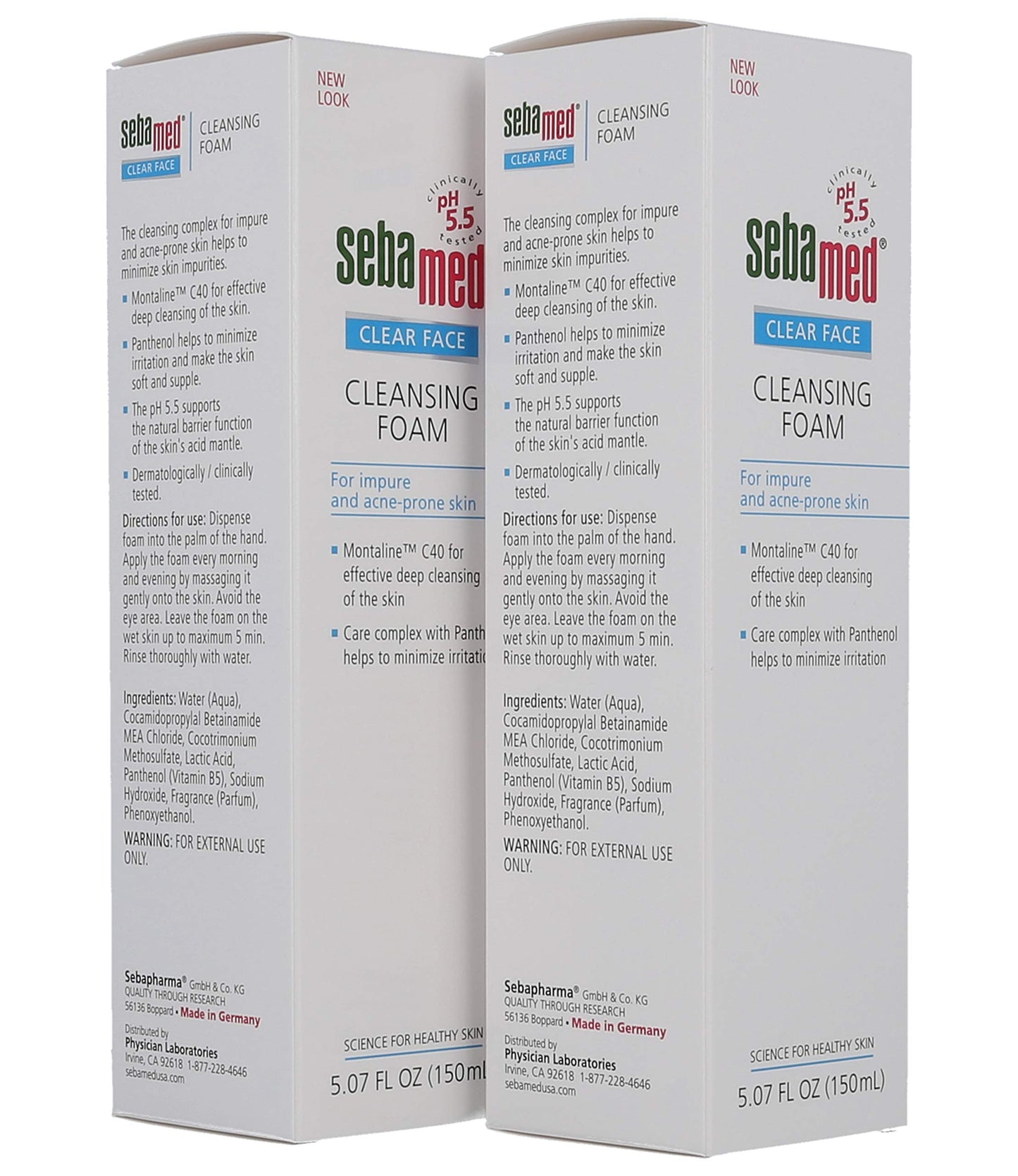 Sebamed Clear Face Cleansing Foam – Gentle Daily Cleanser for Oily, Acne-Prone Skin (2 x 5.07 fl oz)
