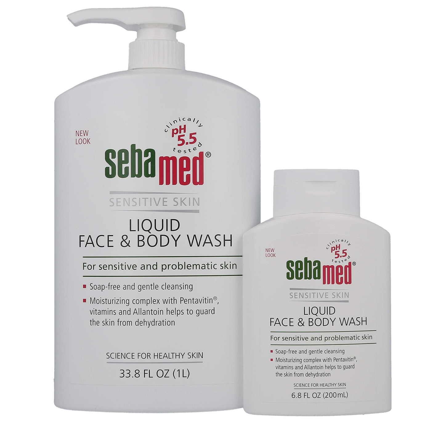 SEBAMED Liquid Face and Body Wash – 1L + 200mL Bundle | Gentle, pH-Balanced Cleanser